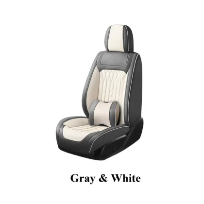 10. Gray & White seat cover for elite car shine - vehicle car shop