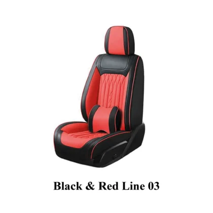 13. Black & Red Line 03 seat cover for elite car shine - vehicle car shop