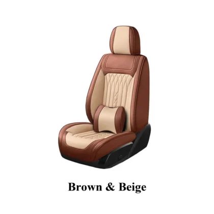 6. Brown & Beige seat cover for elite car shine - vehicle car shop