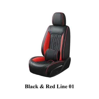 9. Black & Red Line 01 seat cover for elite car shine - vehicle car shop