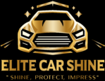 Elite car shine full logo with typeface in gold small